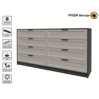 Kомод Тренд КТ-К197 (Антрацит ЛДСП/ Луна ЛМДФ) Ш1965 В1020 Г451